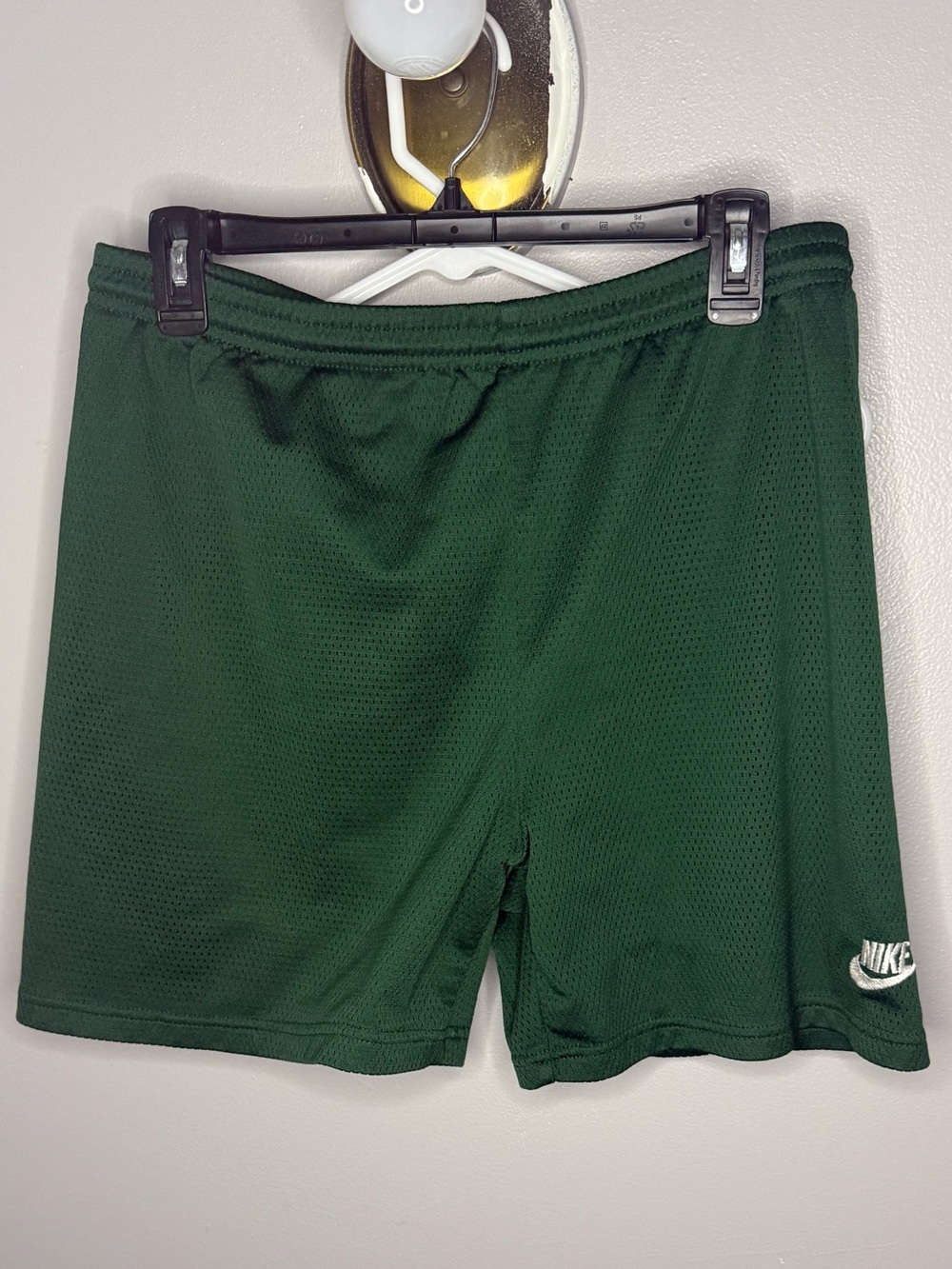 Vintage 90s Nike Men’s Mesh Shorts Green Swoosh Athletic Basketball